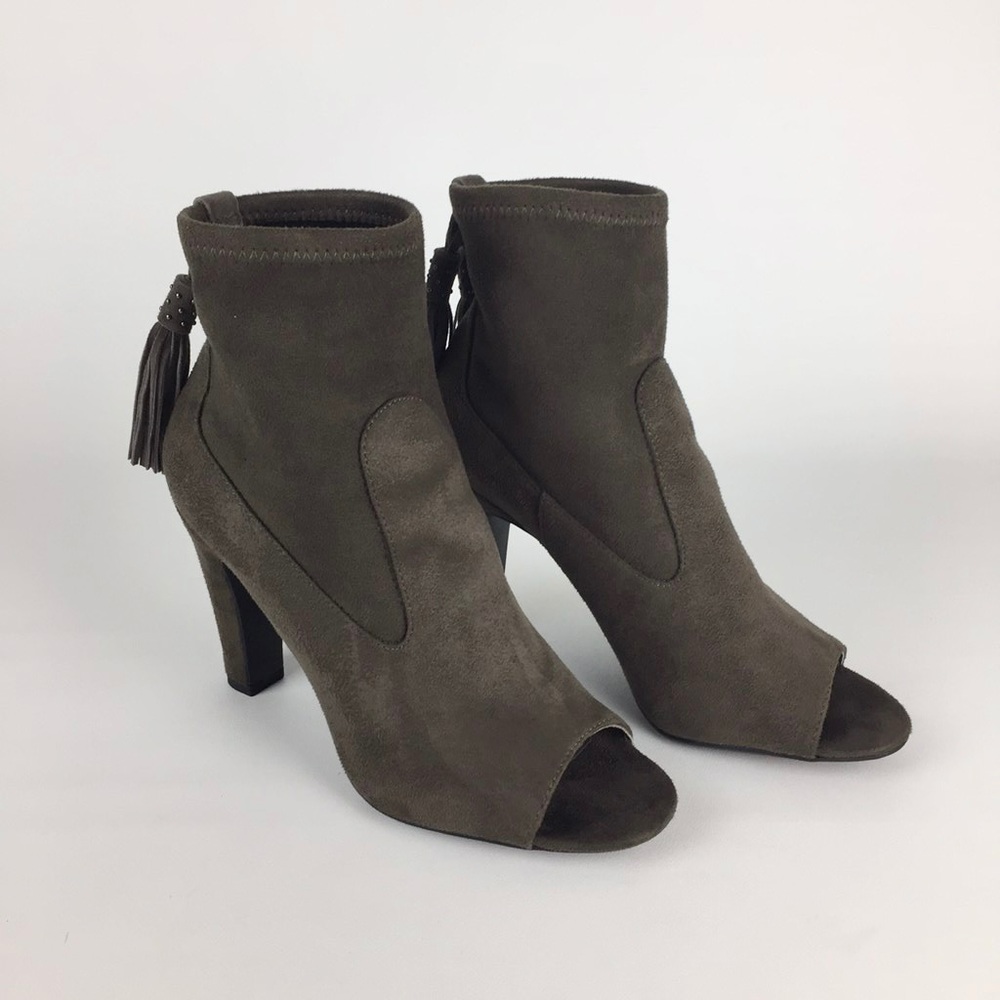 Vince Camuto Calissa Peep Toe Tassel Ankle Boots 6.5